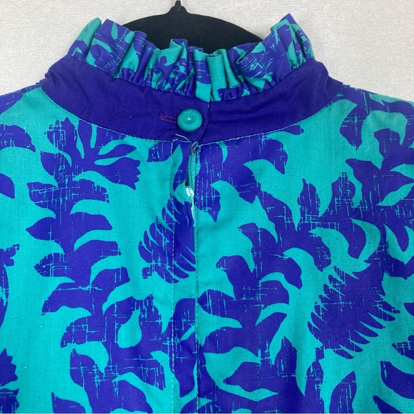 Hawaiian Heritage Women’s Sheath Dress 3/4 Raglan Sleeves Green Purple Sz6 - Picture 12 of 16